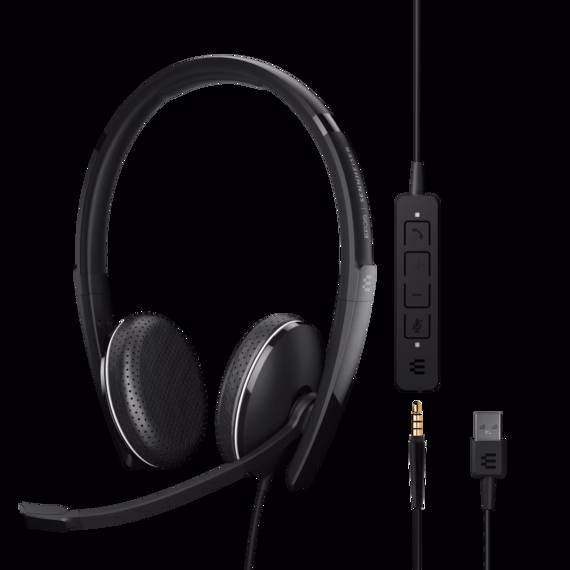 EPOS ADAPT SC 165 USB-A II & 3,5mm Klinke Duo Headset inkl. abnehmbarem USB-Kabel mit In-Line Call C