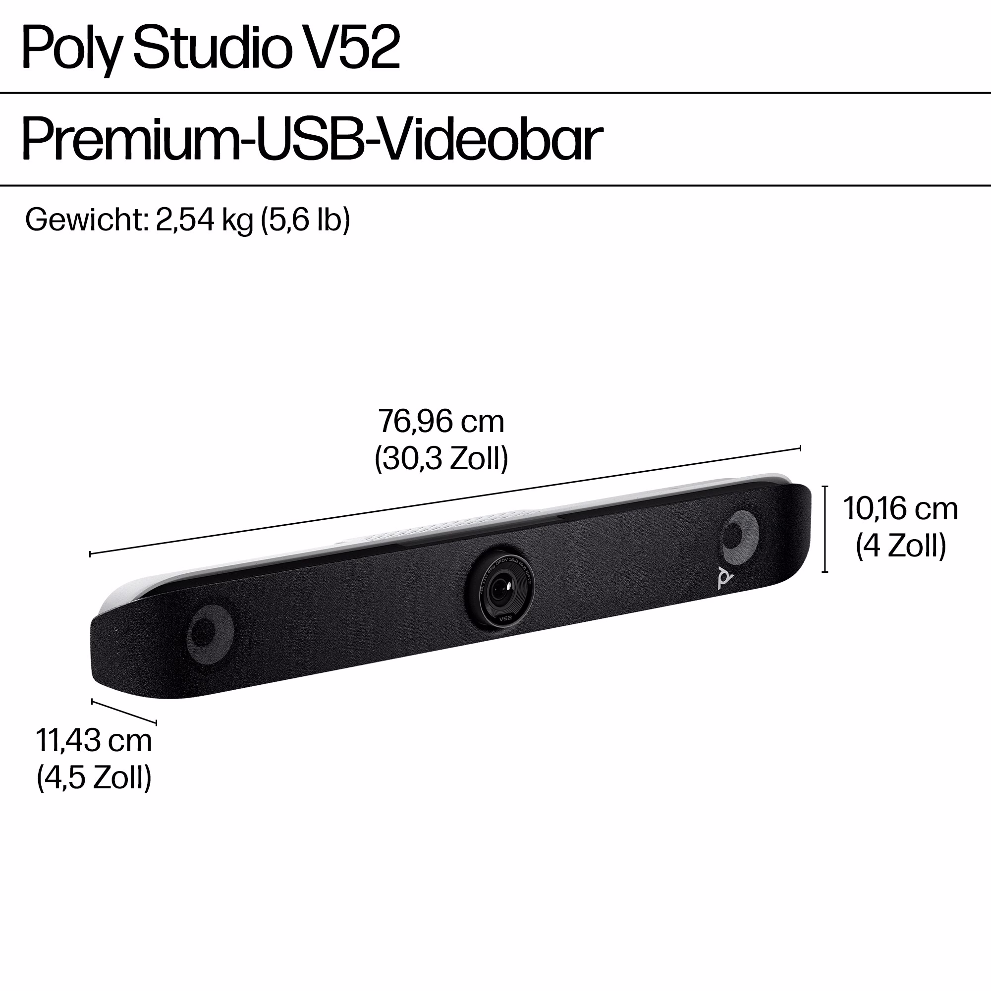 HP Poly Studio V52 USB 4K Videobar