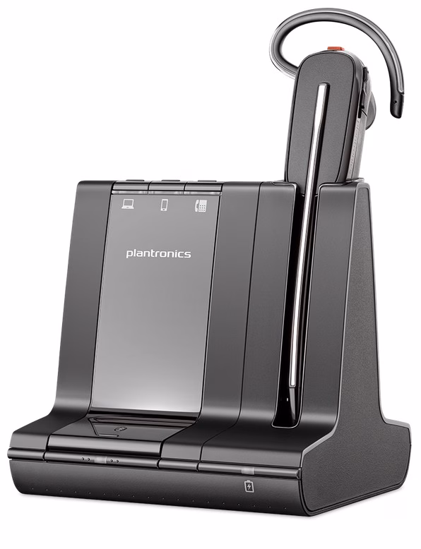 Poly Savi 8240-M Konvertible Office DECT NC Headset für Festnetz, PC Softphone und Mobiltelefon für