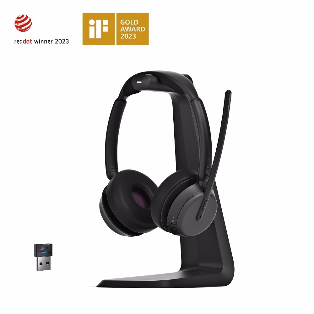 EPOS IMPACT 1061 ANC Stand UC Stereo Bluetooth Headset mit CH 40 Ladestation & BTD 800 USB-A Bluetoo