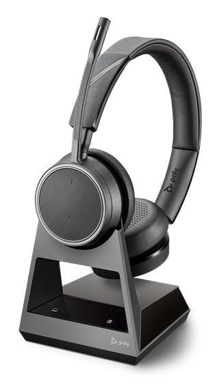 Poly Voyager 4220 Office USB-A 2-Way Base Duo Bluetooth NC Headset für Festnetz, PC Softphone und Mo
