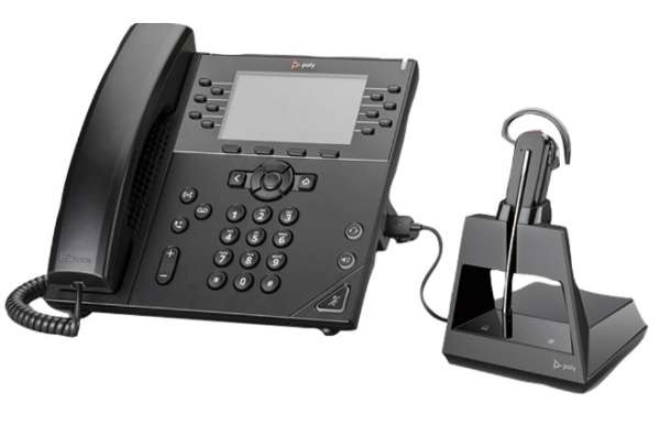 Poly Voyager 4245 Office USB-A 2-Way Base Konvertible Mono Bluetooth NC Headset für Festnetz, PC Sof