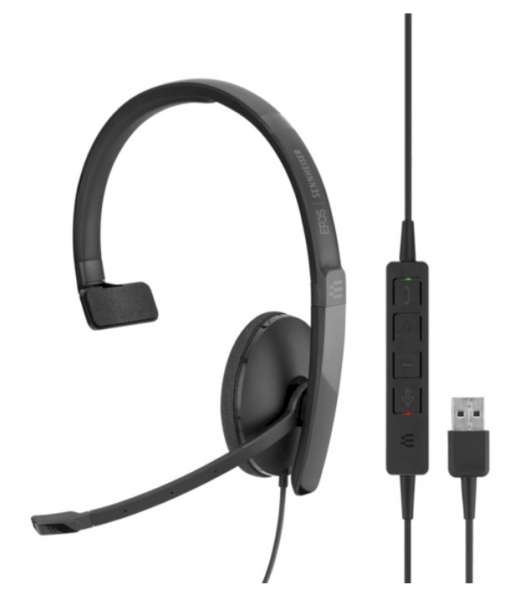 EPOS (Sennheiser) ADAPT SC 130 USB ML/UC Mono NC Headset mit CallControl für UC/Microsoft