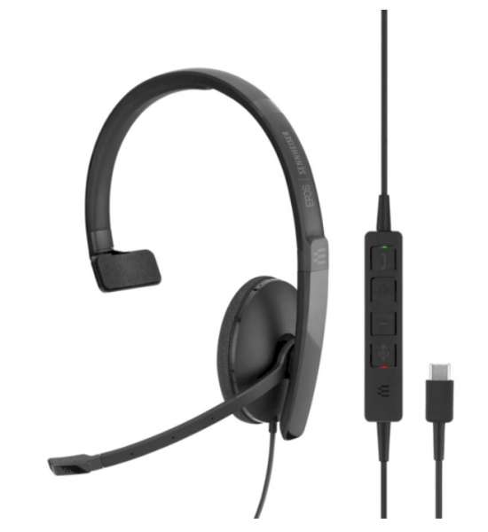 EPOS | SENNHEISER ADAPT SC 130 USB-C ML/UC Mono NC Headset mit CallControl für UC/Microsoft