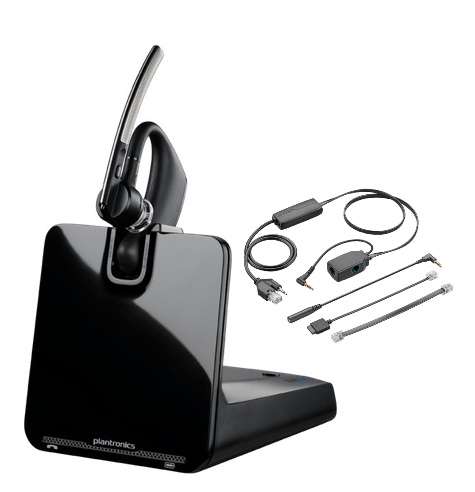 Poly Voyager Legend CS + APA-24 Ohrbügel Bluetooth NC Headset mit Alcatel EHS Modul für Festnetz und